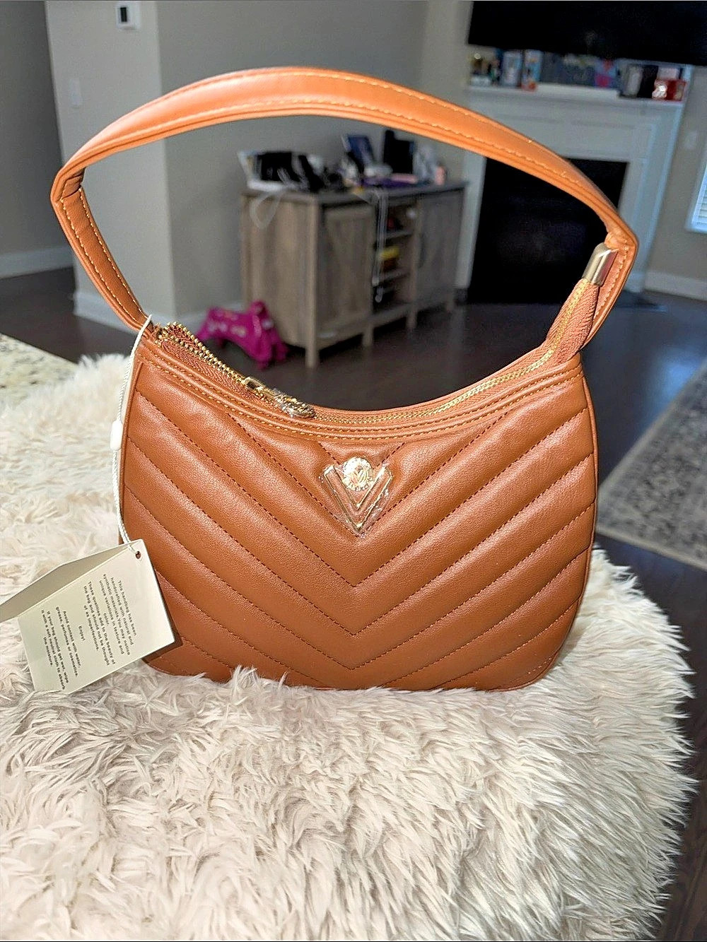 Quilted Shoulder Bag in Brown NWT